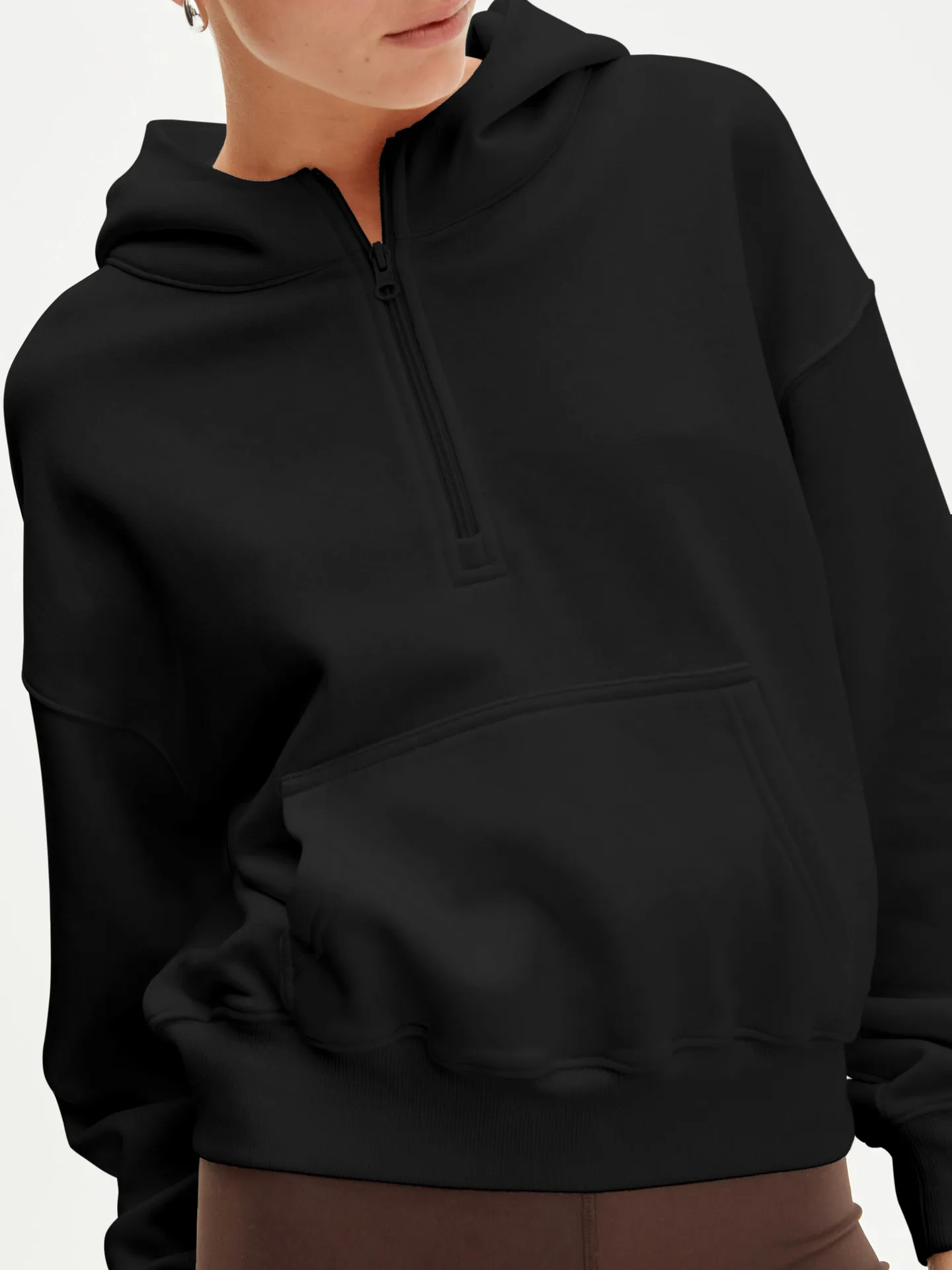 Designed  Explosions Personality Tide Brand Half Zipper Sweater Fashion Loose Pullover Hoodie Long Sleeve Jacket Wholesale display picture 8