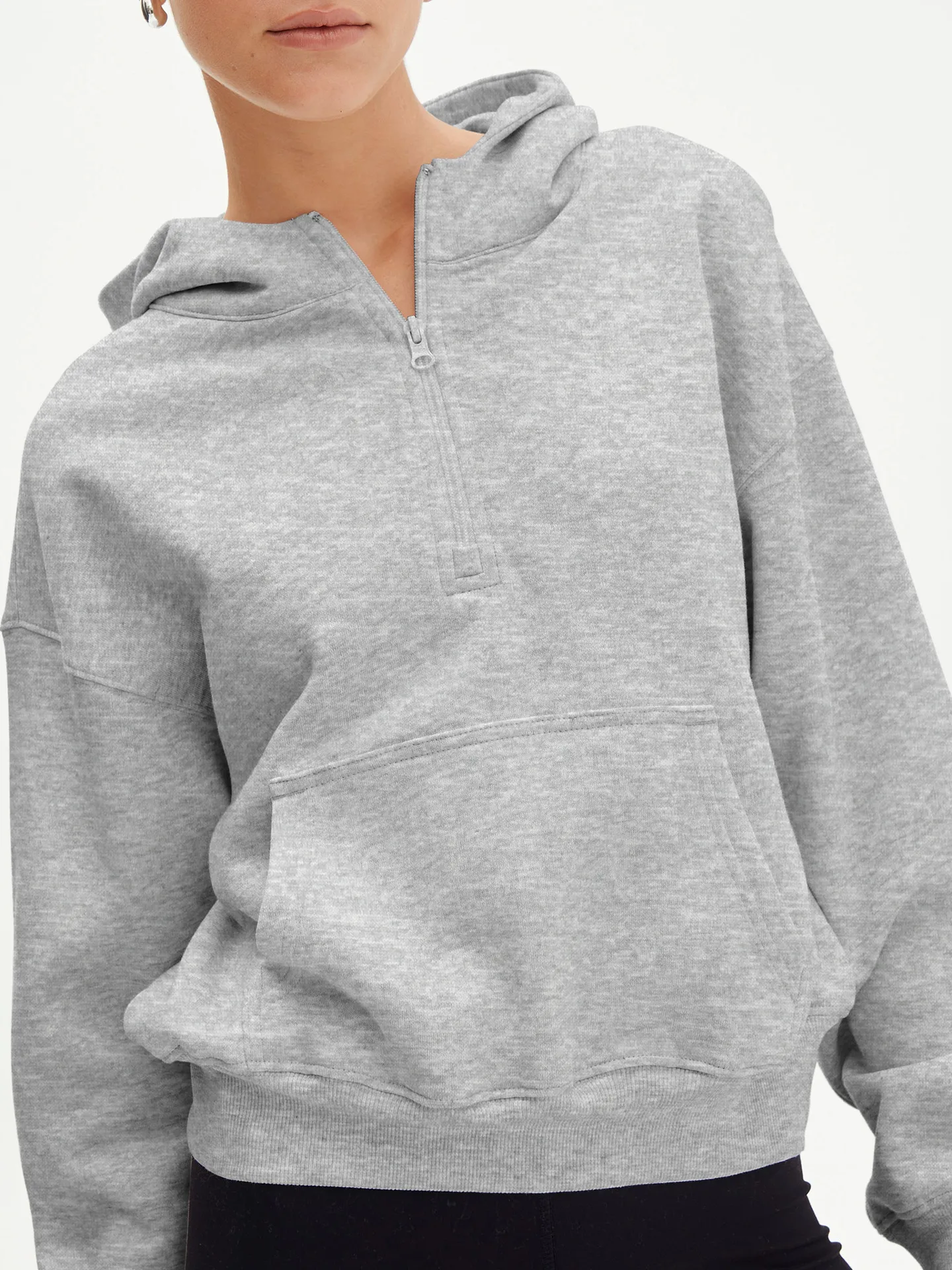 Designed  Explosions Personality Tide Brand Half Zipper Sweater Fashion Loose Pullover Hoodie Long Sleeve Jacket Wholesale display picture 12