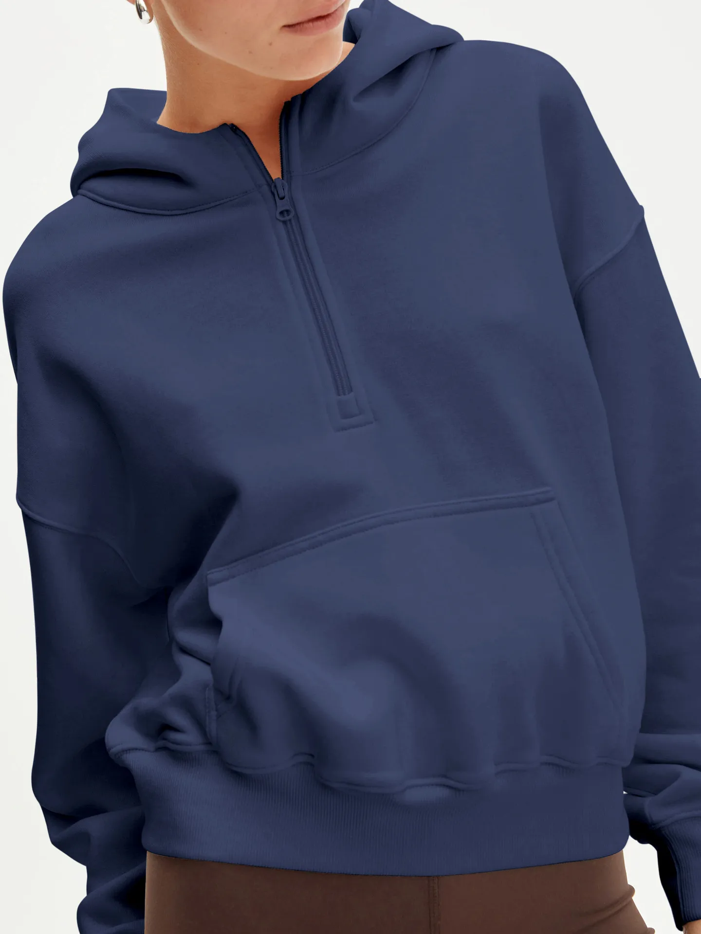 Designed  Explosions Personality Tide Brand Half Zipper Sweater Fashion Loose Pullover Hoodie Long Sleeve Jacket Wholesale display picture 16