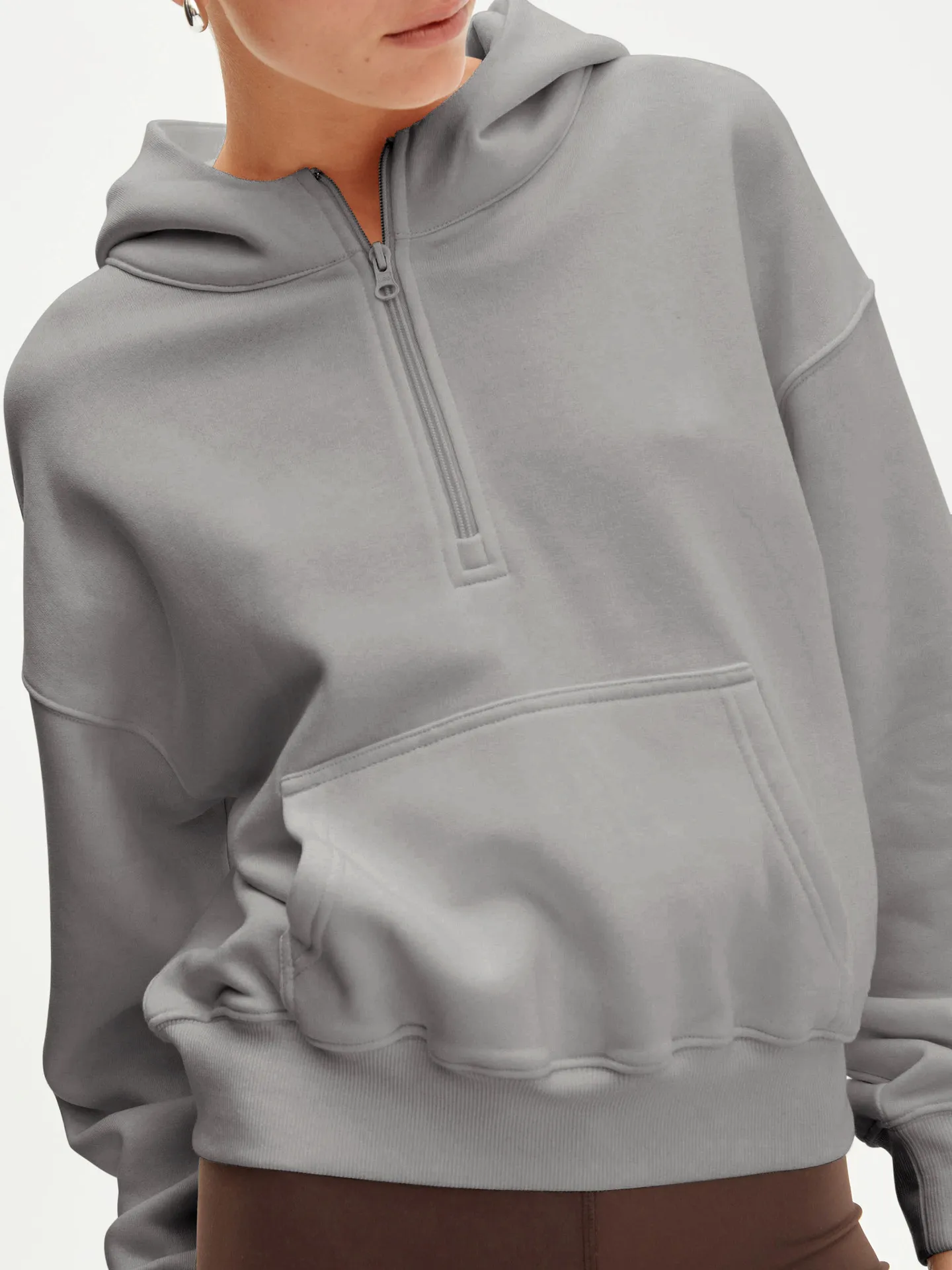 Designed  Explosions Personality Tide Brand Half Zipper Sweater Fashion Loose Pullover Hoodie Long Sleeve Jacket Wholesale display picture 20