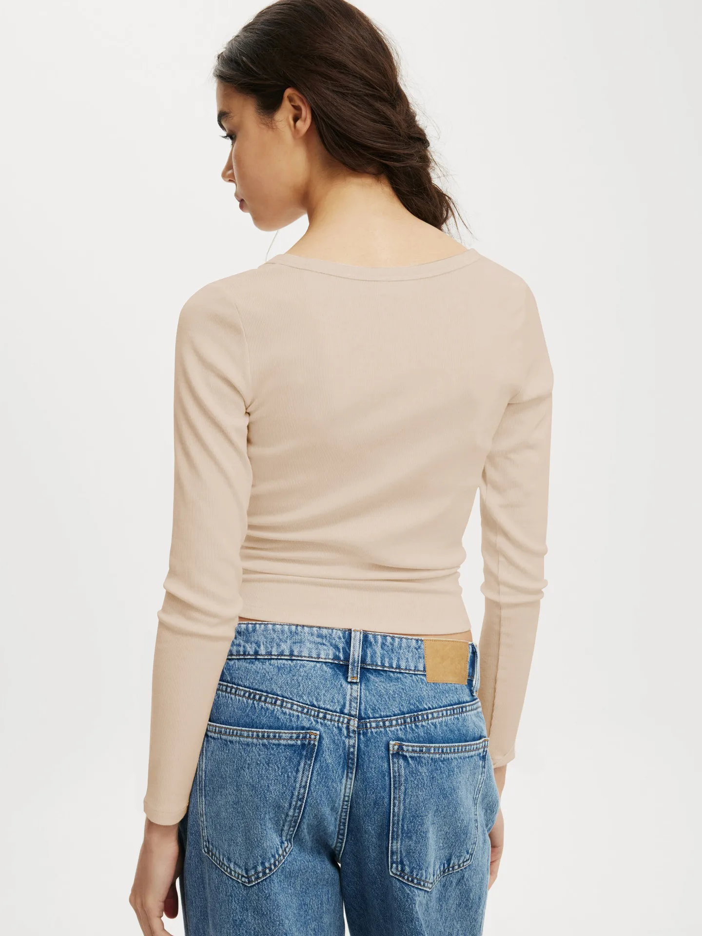 Fashion  Knitted Navel Short Long Sleeve Slim Slim Top Button V-Neck Autumn And Winter Base Shirt display picture 4