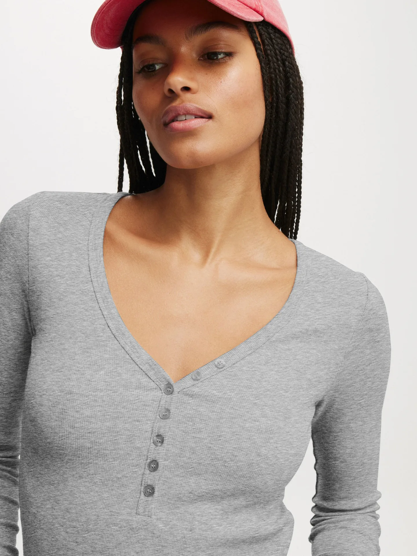 Fashion  Knitted Navel Short Long Sleeve Slim Slim Top Button V-Neck Autumn And Winter Base Shirt display picture 8