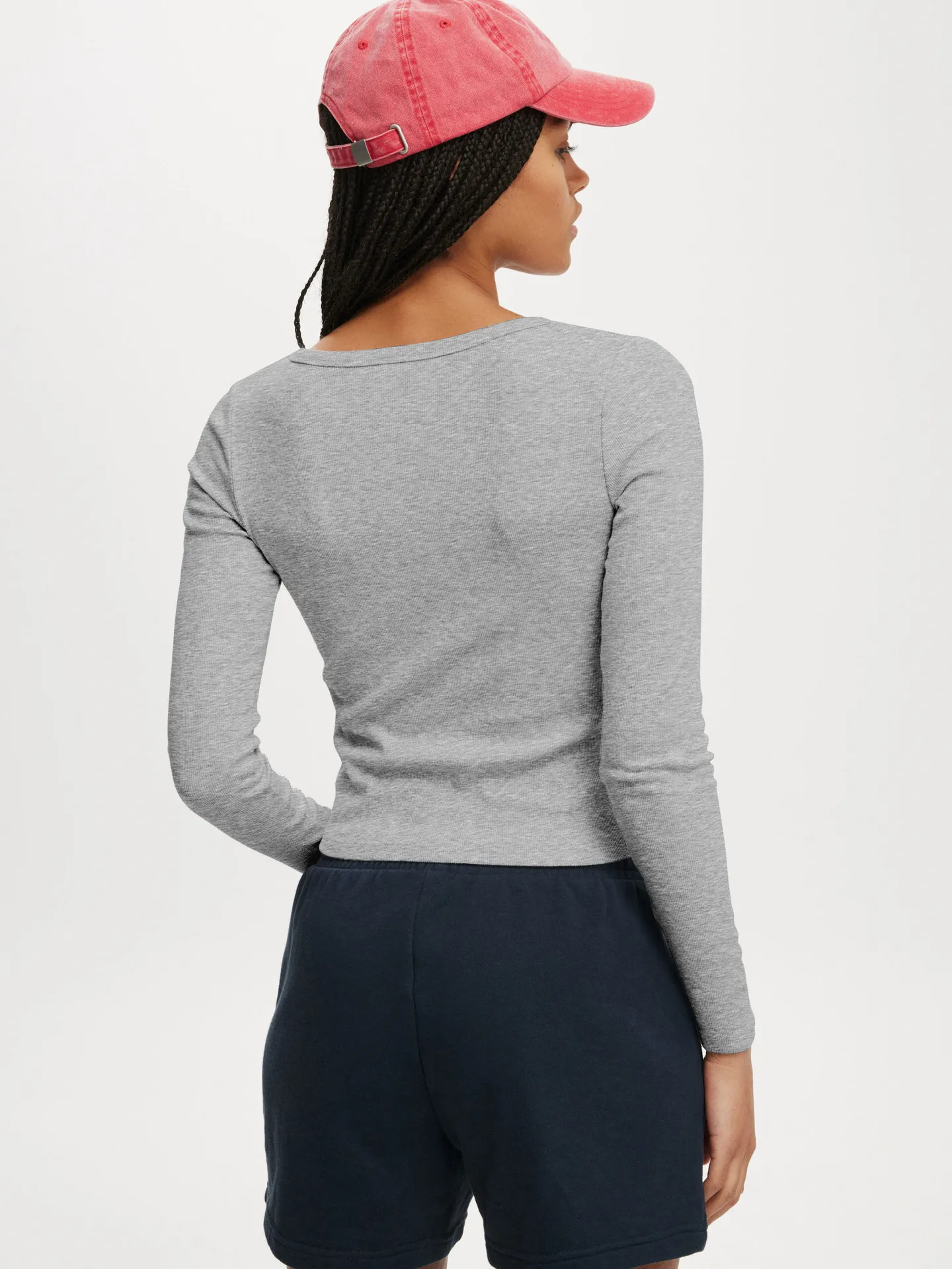 Fashion  Knitted Navel Short Long Sleeve Slim Slim Top Button V-Neck Autumn And Winter Base Shirt display picture 9