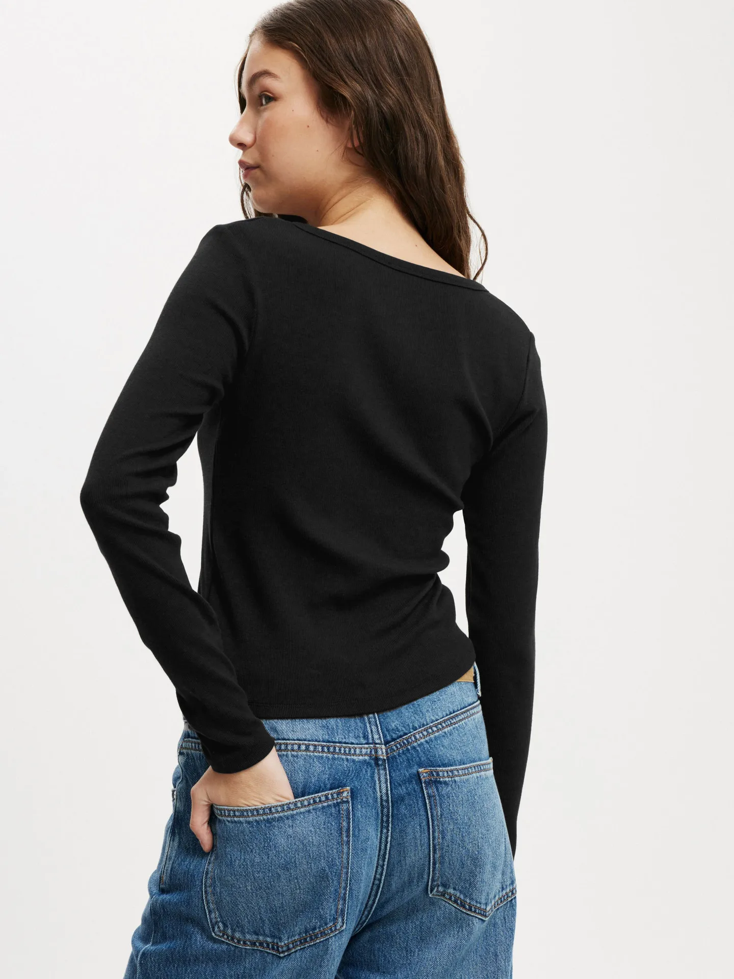 Fashion  Knitted Navel Short Long Sleeve Slim Slim Top Button V-Neck Autumn And Winter Base Shirt display picture 14