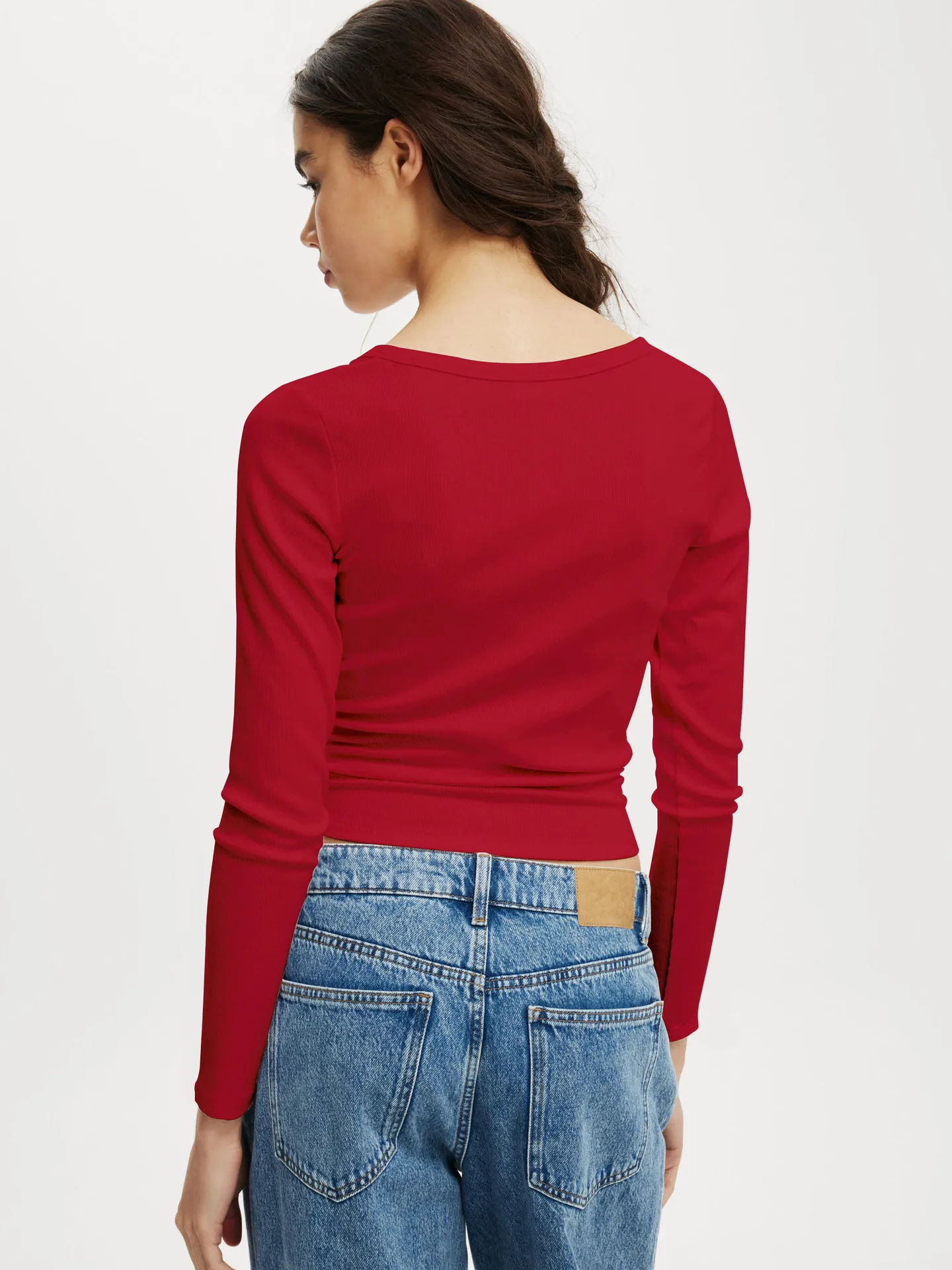 Fashion  Knitted Navel Short Long Sleeve Slim Slim Top Button V-Neck Autumn And Winter Base Shirt display picture 29
