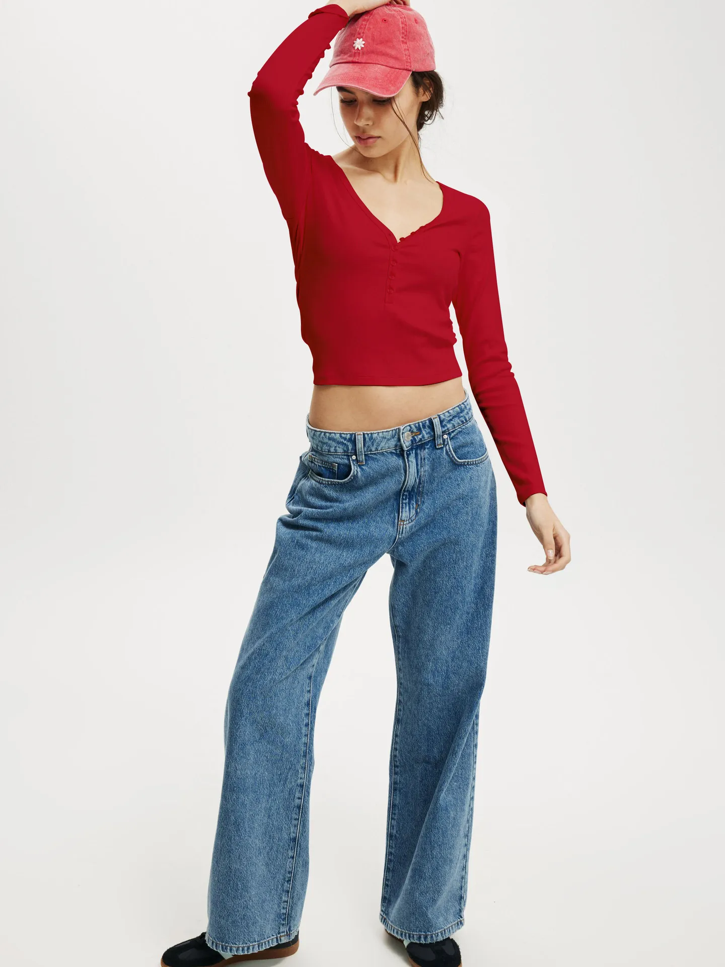 Fashion  Knitted Navel Short Long Sleeve Slim Slim Top Button V-Neck Autumn And Winter Base Shirt display picture 30