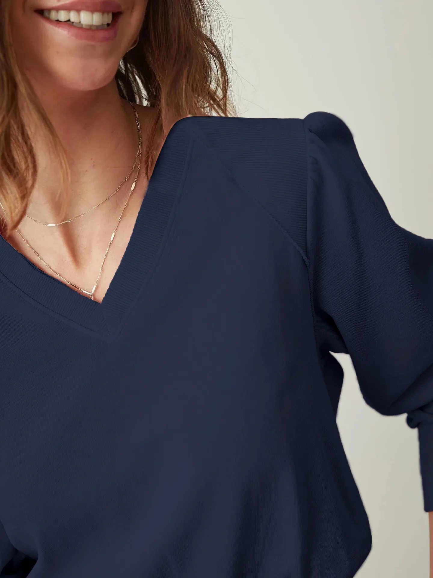 Wish Explosions Autumn And Winter Joker Solid Color V-Neck Pocket Fashion Dress Elegant Simple Hot Women's Clothing display picture 3