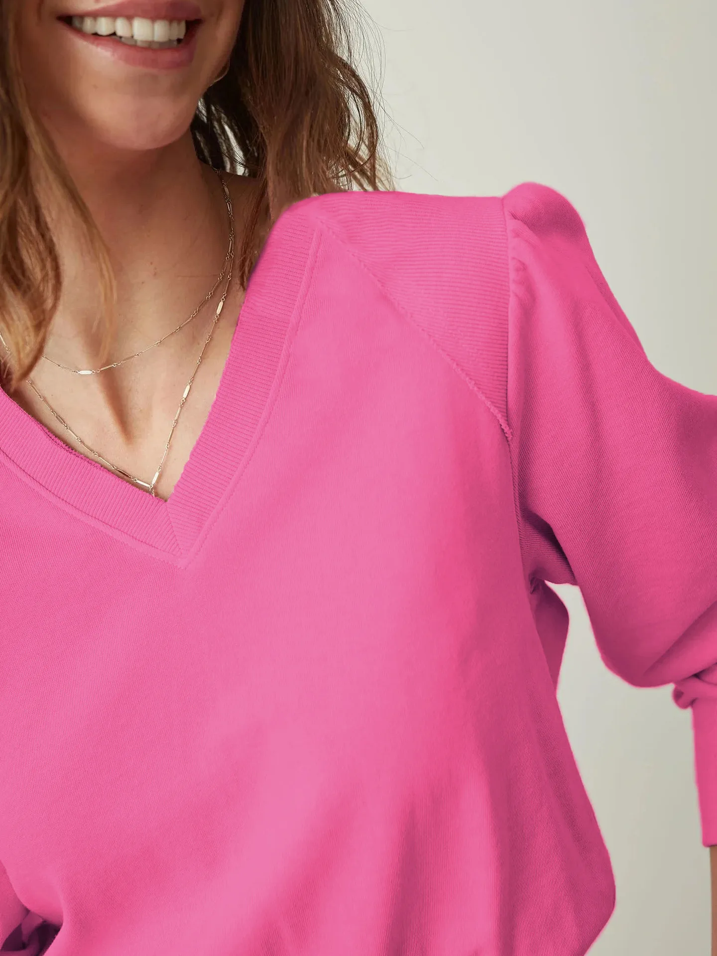 Wish Explosions Autumn And Winter Joker Solid Color V-Neck Pocket Fashion Dress Elegant Simple Hot Women's Clothing display picture 15