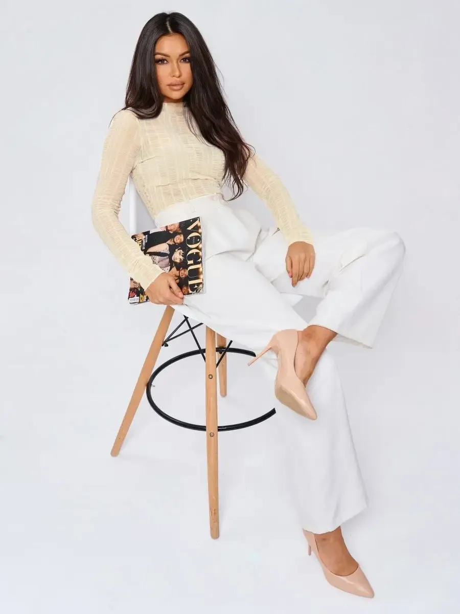 Fashion Women's Sexy Hollow New Long Sleeve Y2K Lace Top T-shirt Versatile Solid Color Blouse display picture 5