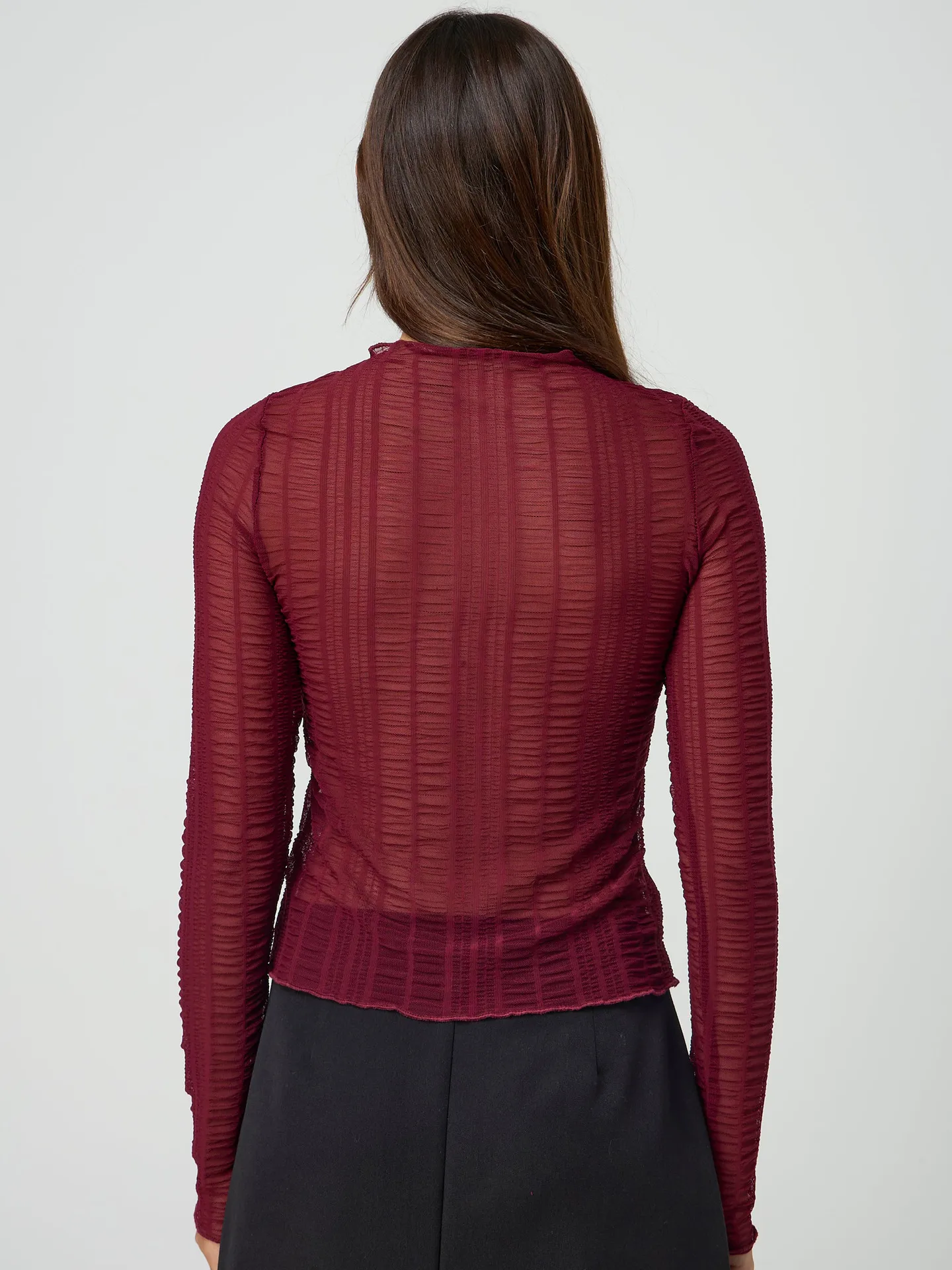 Fashion Women's Sexy Hollow New Long Sleeve Y2K Lace Top T-shirt Versatile Solid Color Blouse display picture 13