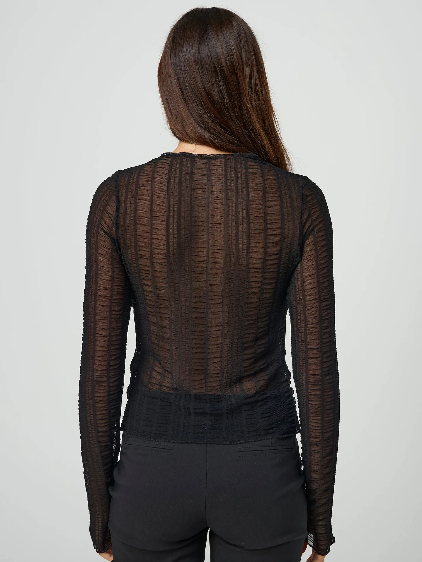 Fashion Women's Sexy Hollow New Long Sleeve Y2K Lace Top T-shirt Versatile Solid Color Blouse display picture 28
