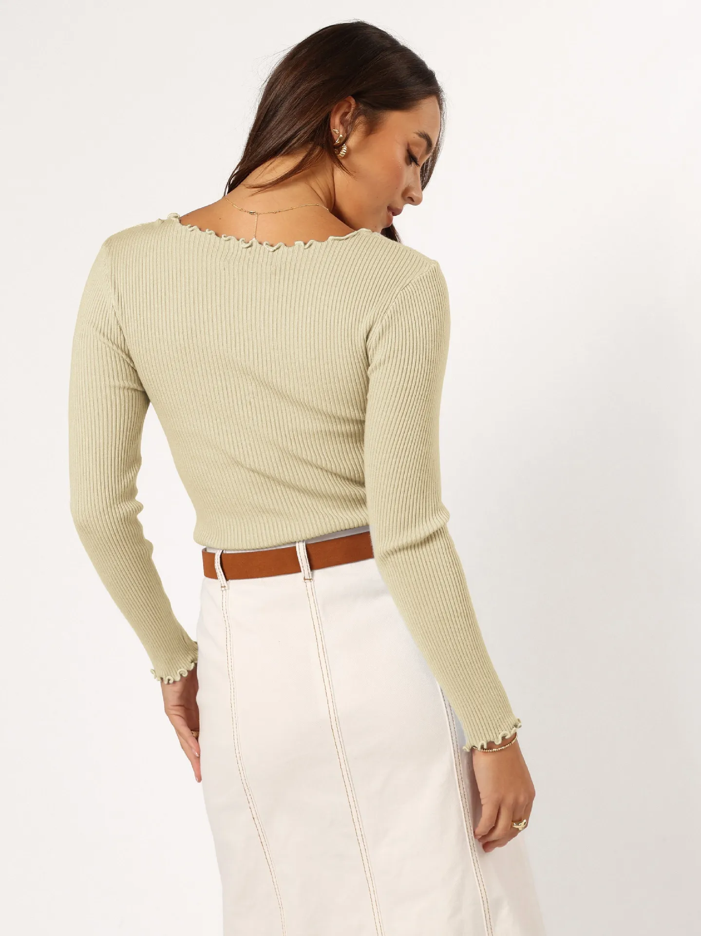 Fashion Threaded Solid Color Long Sleeve Knitted Top Round Neck Lace Warm 24 Explosions Inner T-Shirt display picture 20
