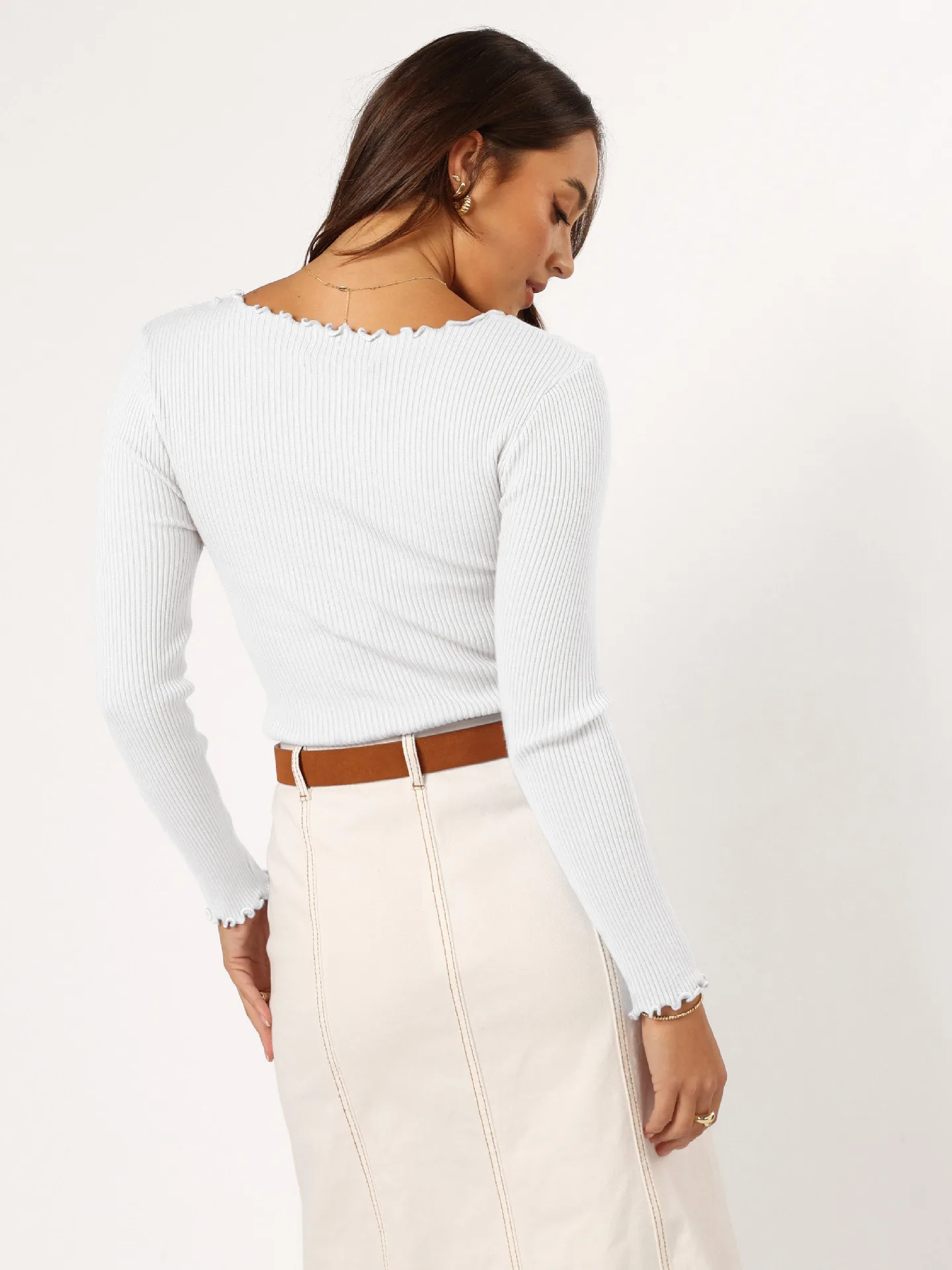 Fashion Threaded Solid Color Long Sleeve Knitted Top Round Neck Lace Warm 24 Explosions Inner T-Shirt display picture 25