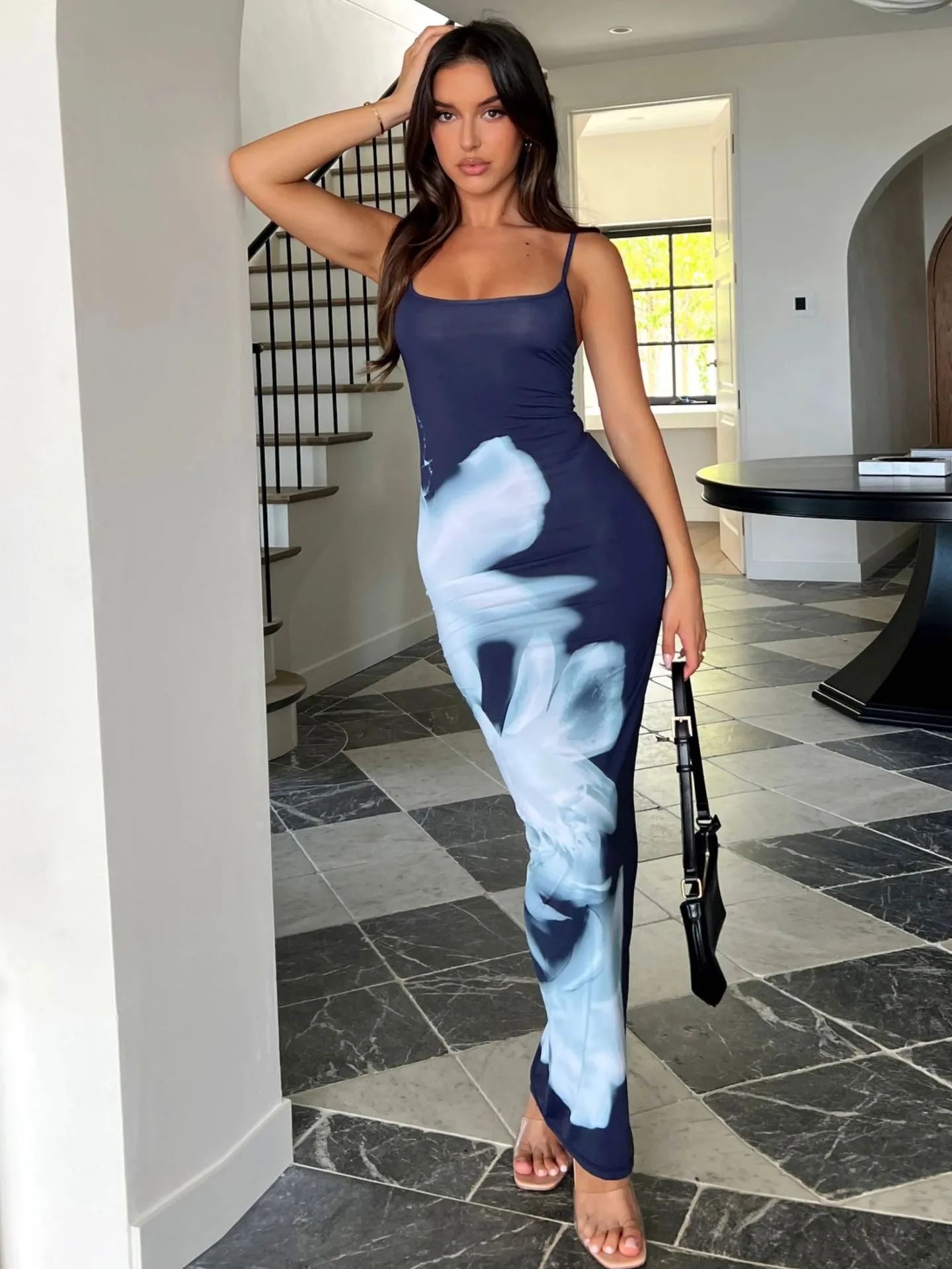Sexy Digital Printed Slip Dress Women's Long Sleeveless Bohemian Style Holiday Dress Women display picture 22