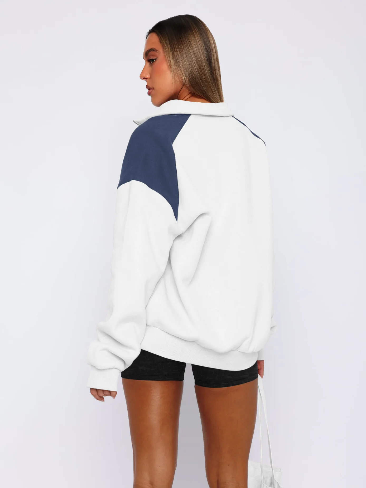 Explosions  Women's Clothing American Sweater Women's Spring Fashion Brand  Contrast Color Zipper Baseball Suit display picture 5