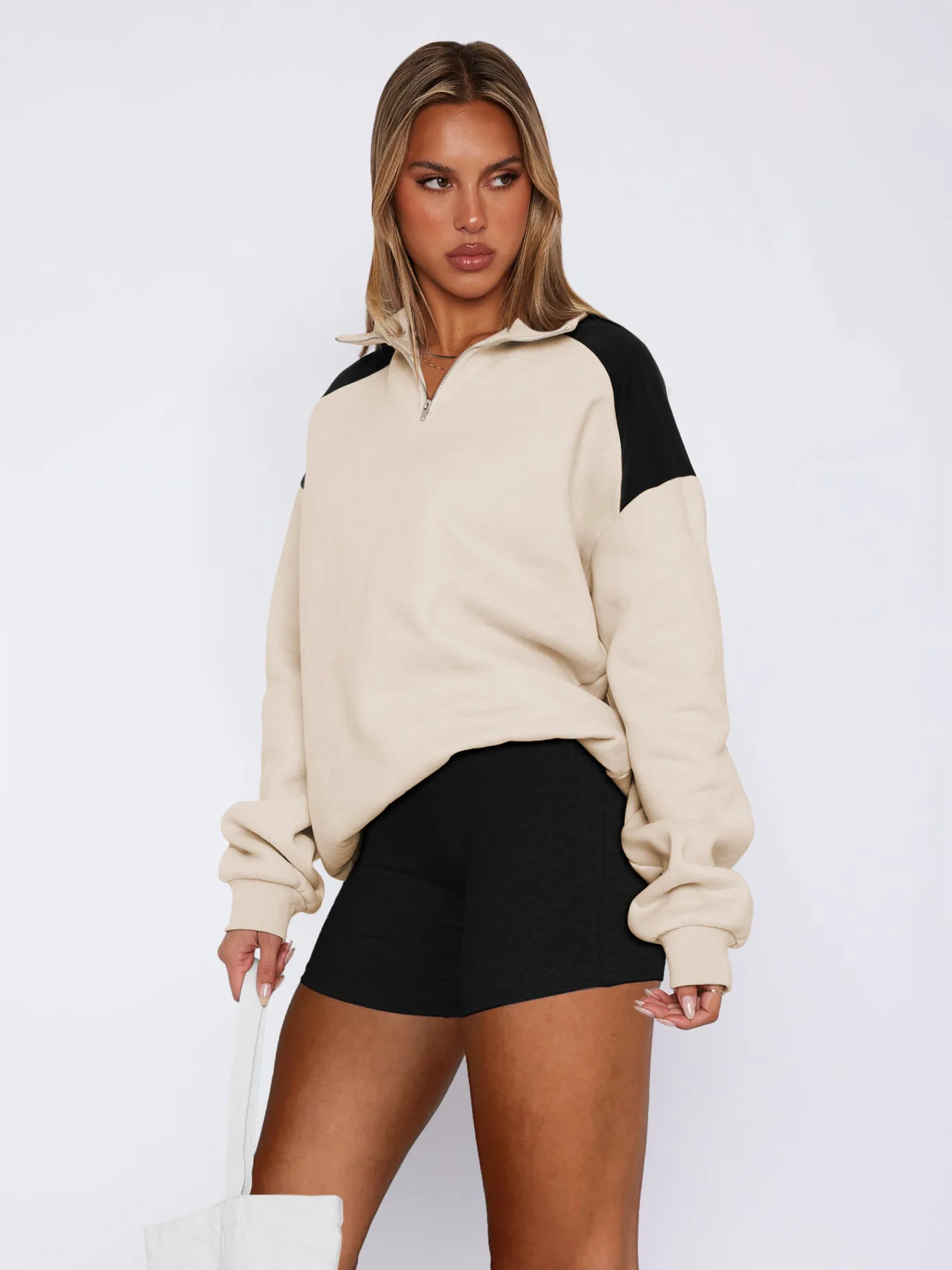 Explosions  Women's Clothing American Sweater Women's Spring Fashion Brand  Contrast Color Zipper Baseball Suit display picture 8