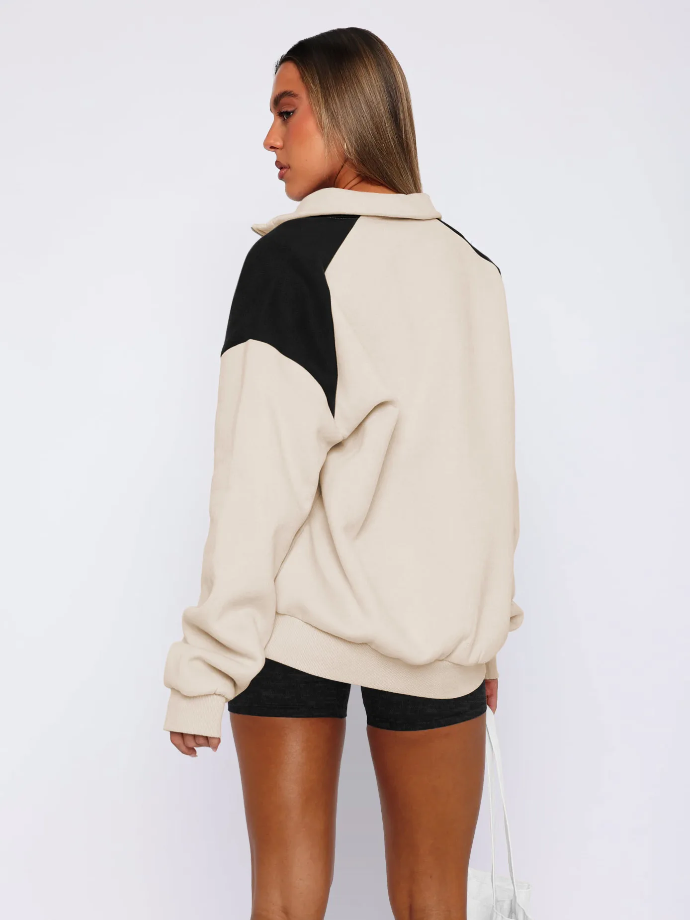 Explosions  Women's Clothing American Sweater Women's Spring Fashion Brand  Contrast Color Zipper Baseball Suit display picture 9