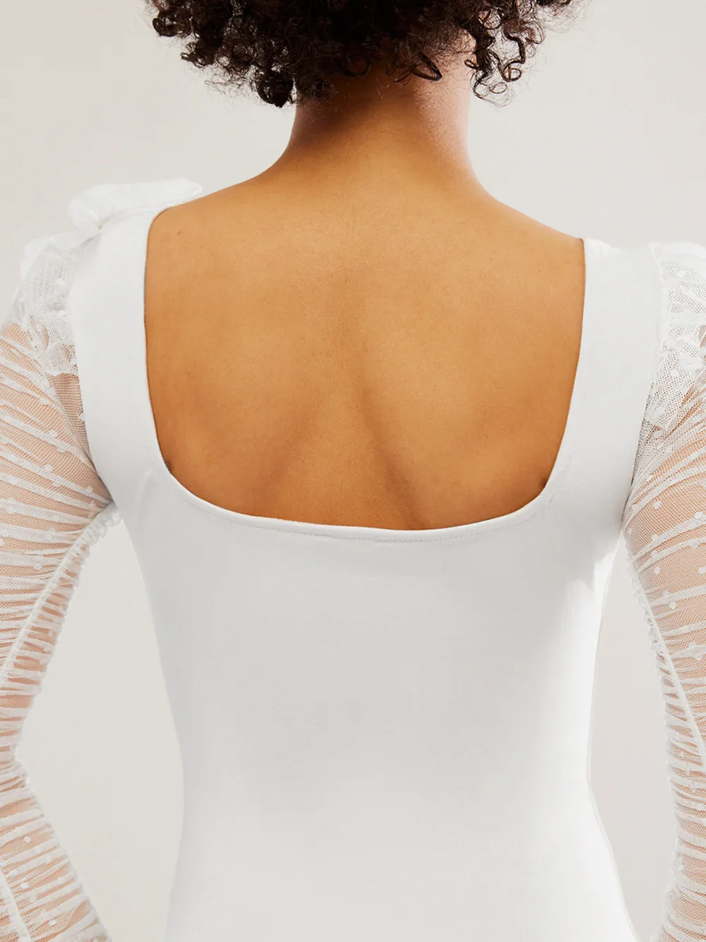 New Lace Stitching Summer Women's Summer Women's  Square Collar Shoulder T-shirt Hollow Spice Girl Top display picture 4