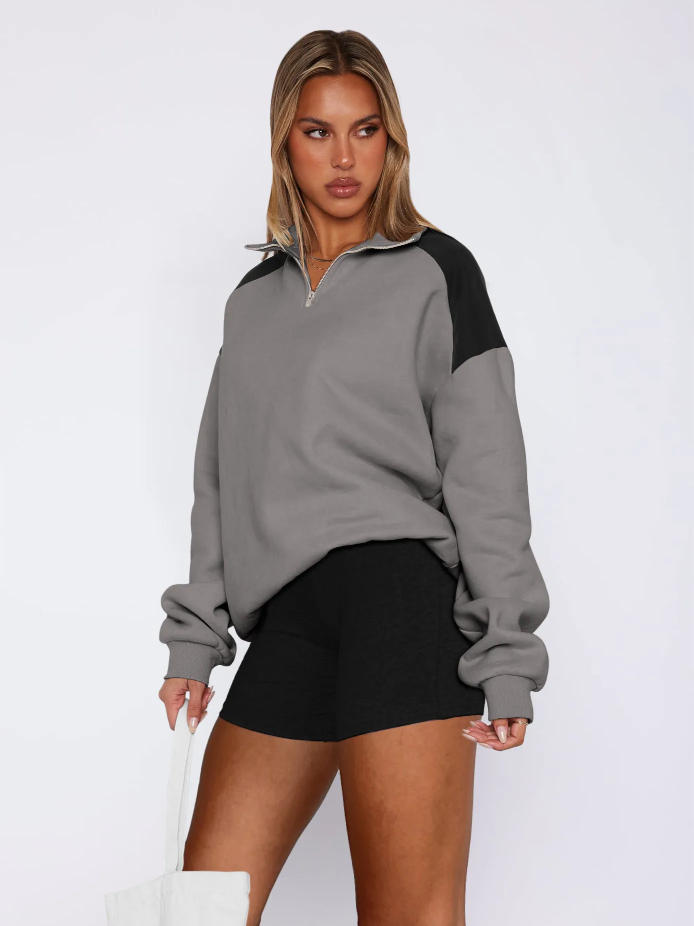 Explosions  Women's Clothing American Sweater Women's Spring Fashion Brand  Contrast Color Zipper Baseball Suit display picture 24