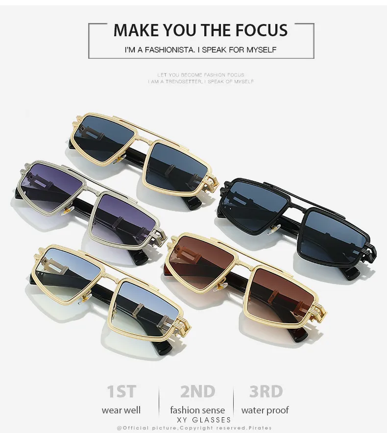 Elegant Hip-Hop Lady Solid Color PC UV400 Protection Square Full Frame Glasses display picture 3