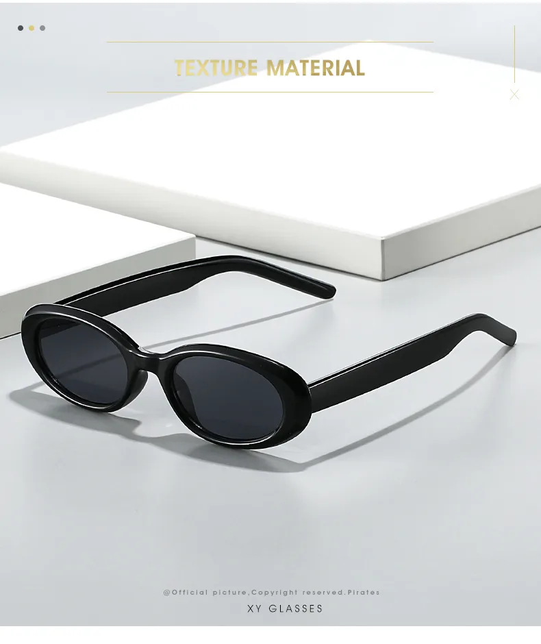 Elegant Basic Lady Solid Color PC UV400 Protection Oval Frame Full Frame Glasses display picture 2