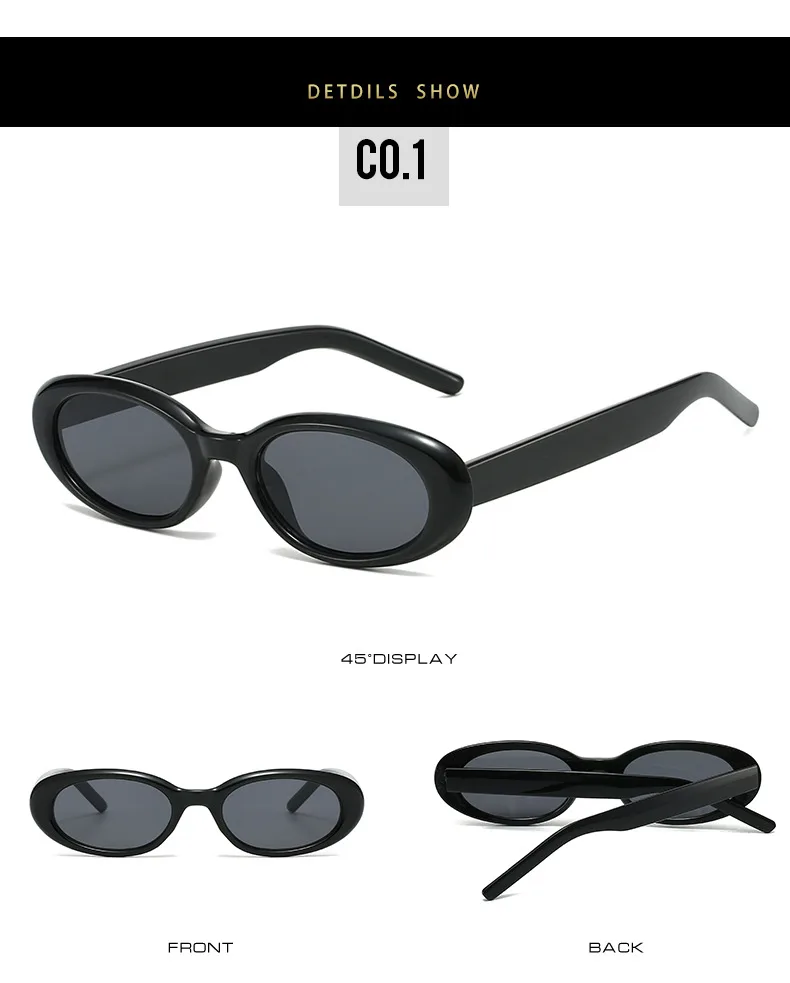 Elegant Basic Lady Solid Color PC UV400 Protection Oval Frame Full Frame Glasses display picture 7