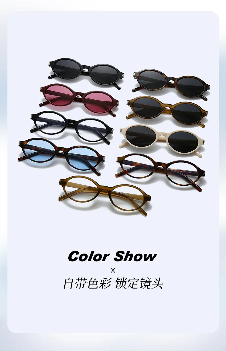 Elegant Oval Sunglasses Women's Simple Style  Fashion Sunglasses Travel Sunscreen Gray And Black display picture 5