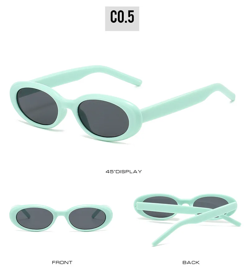 Elegant Basic Lady Solid Color PC UV400 Protection Oval Frame Full Frame Glasses display picture 11