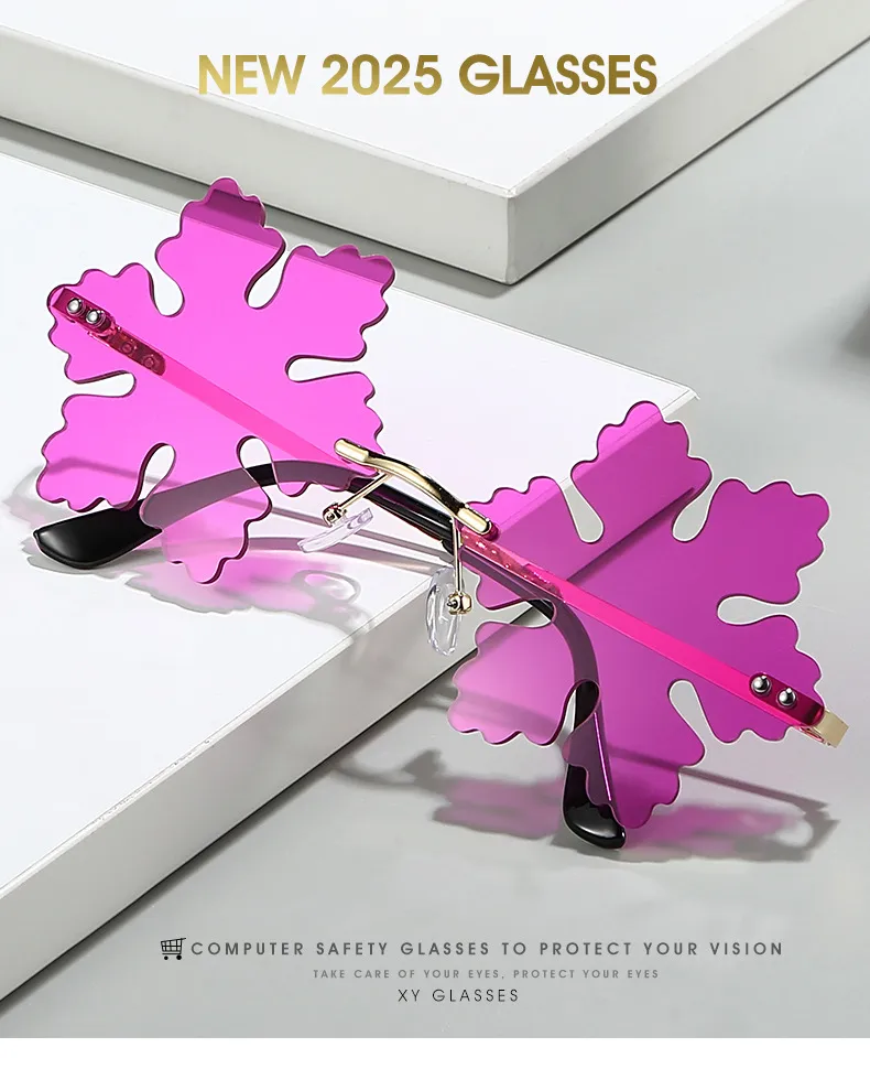 Elegant Hip-Hop Solid Color PC UV400 Protection Special-Shaped Mirror Frameless Glasses display picture 1
