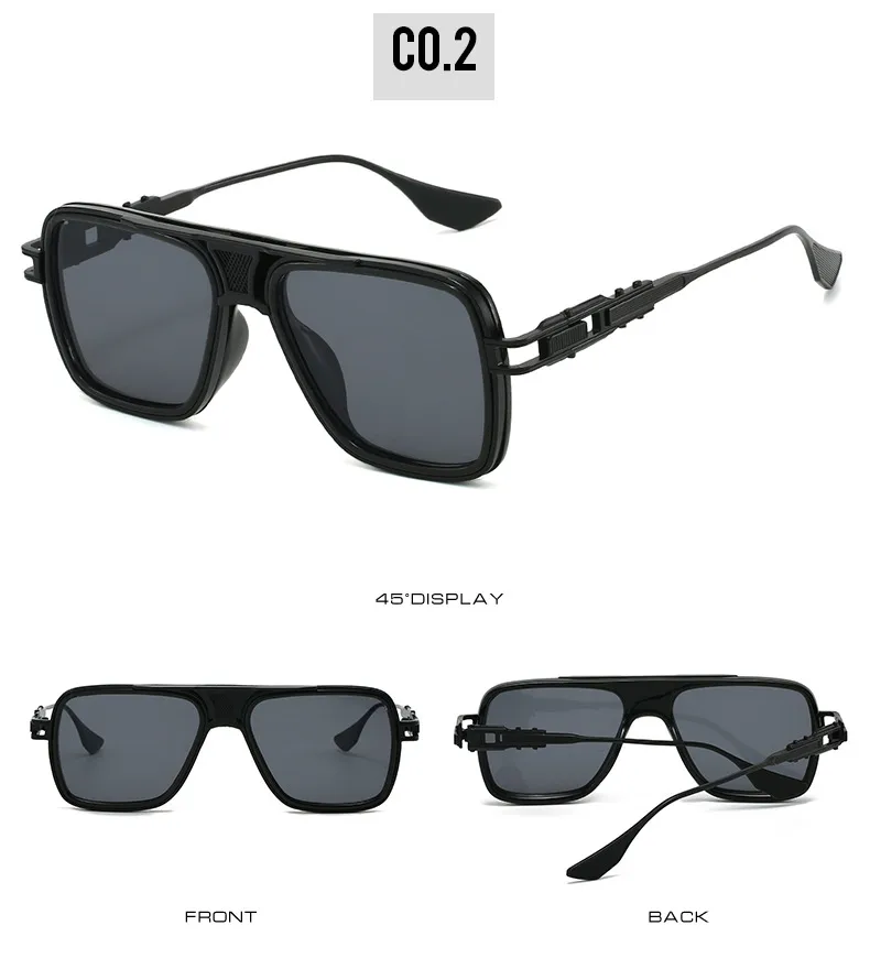 Basic Lady Solid Color PC Square Full Frame Glasses display picture 8