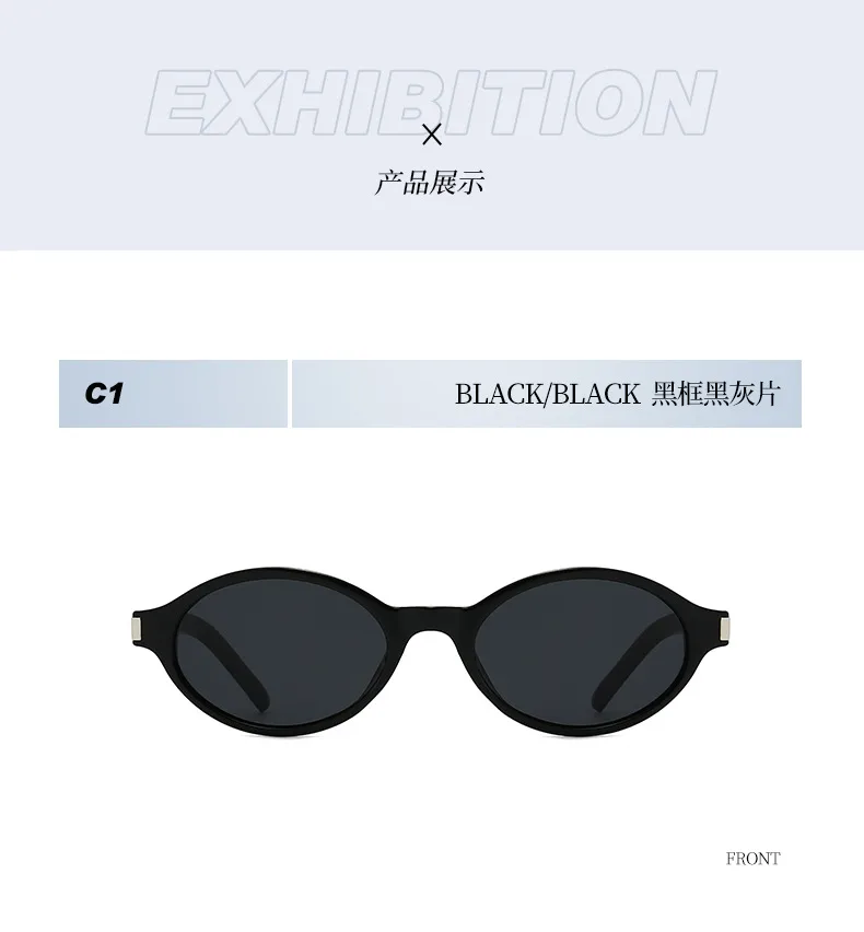Elegant Oval Sunglasses Women's Simple Style  Fashion Sunglasses Travel Sunscreen Gray And Black display picture 11