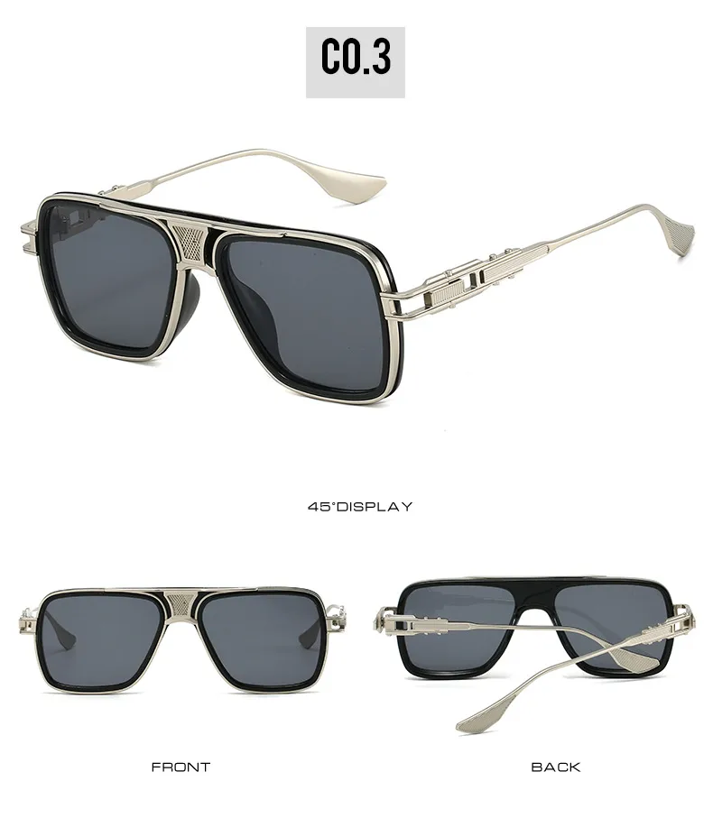 Basic Lady Solid Color PC Square Full Frame Glasses display picture 9