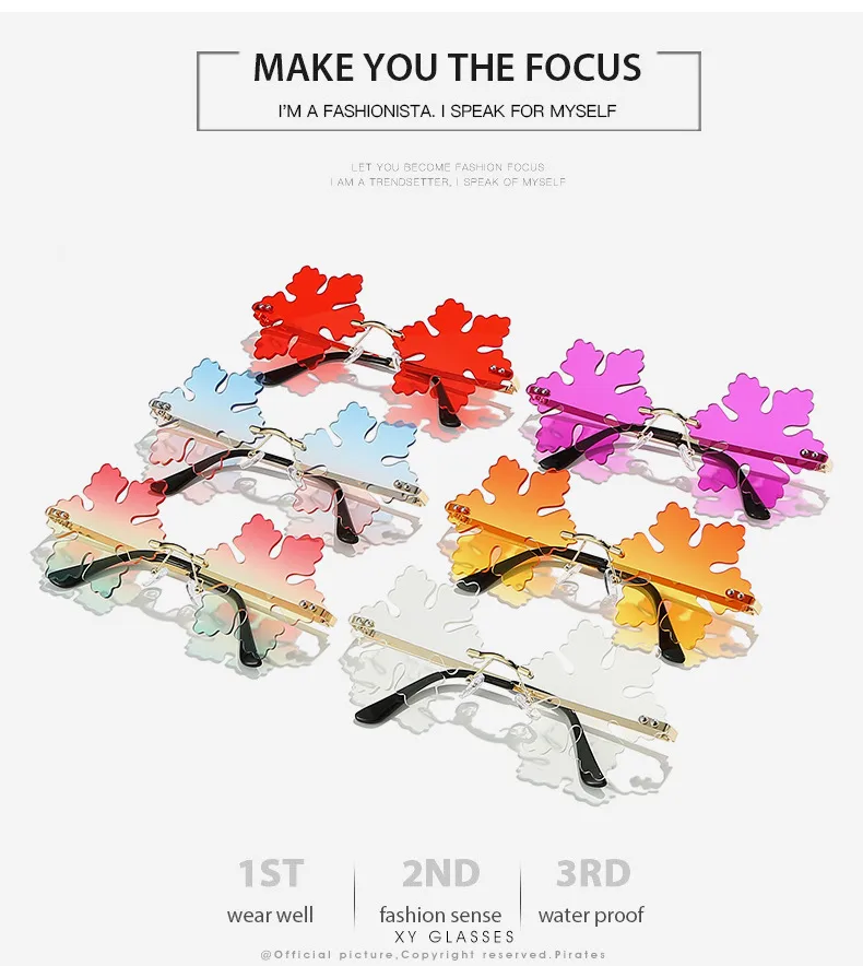 Elegant Hip-Hop Solid Color PC UV400 Protection Special-Shaped Mirror Frameless Glasses display picture 3