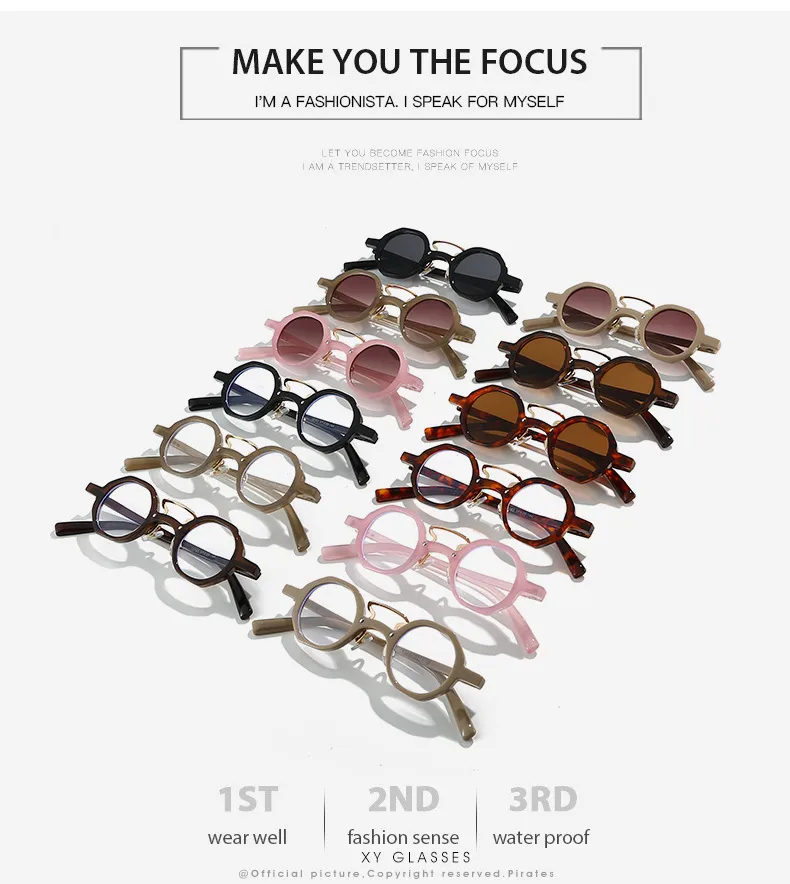 Hip-Hop Exaggerated Lady Solid Color PC Round Frame Full Frame Glasses display picture 3