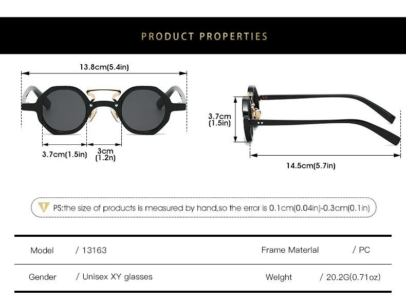 Hip-Hop Exaggerated Lady Solid Color PC Round Frame Full Frame Glasses display picture 5