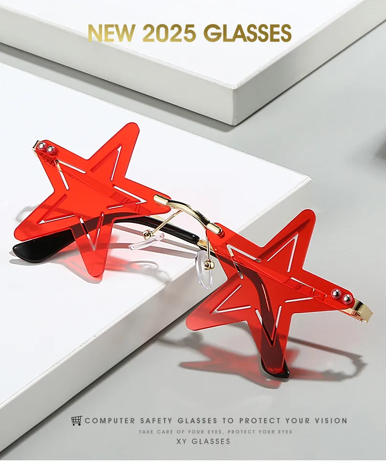 Elegant Hip-Hop Exaggerated Solid Color PC UV400 Protection Special-Shaped Mirror Frameless Glasses display picture 1