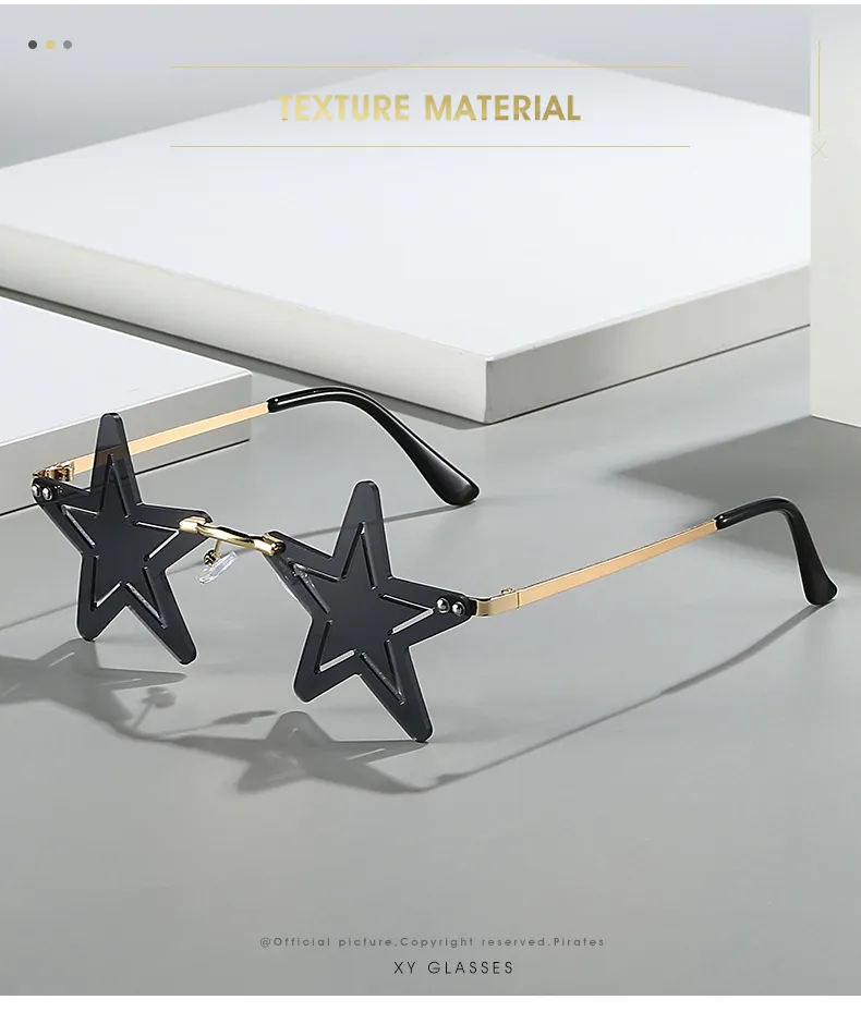 Elegant Hip-Hop Exaggerated Solid Color PC UV400 Protection Special-Shaped Mirror Frameless Glasses display picture 2