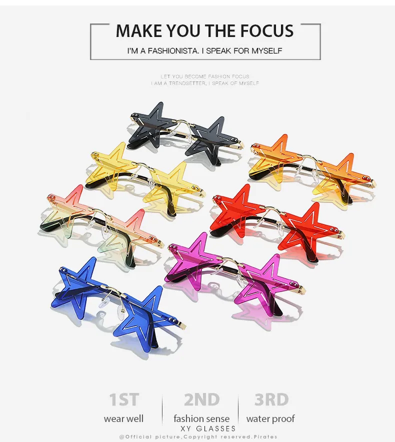 Elegant Hip-Hop Exaggerated Solid Color PC UV400 Protection Special-Shaped Mirror Frameless Glasses display picture 3