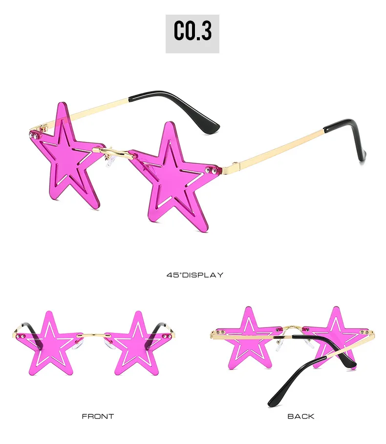 Elegant Hip-Hop Exaggerated Solid Color PC UV400 Protection Special-Shaped Mirror Frameless Glasses display picture 9