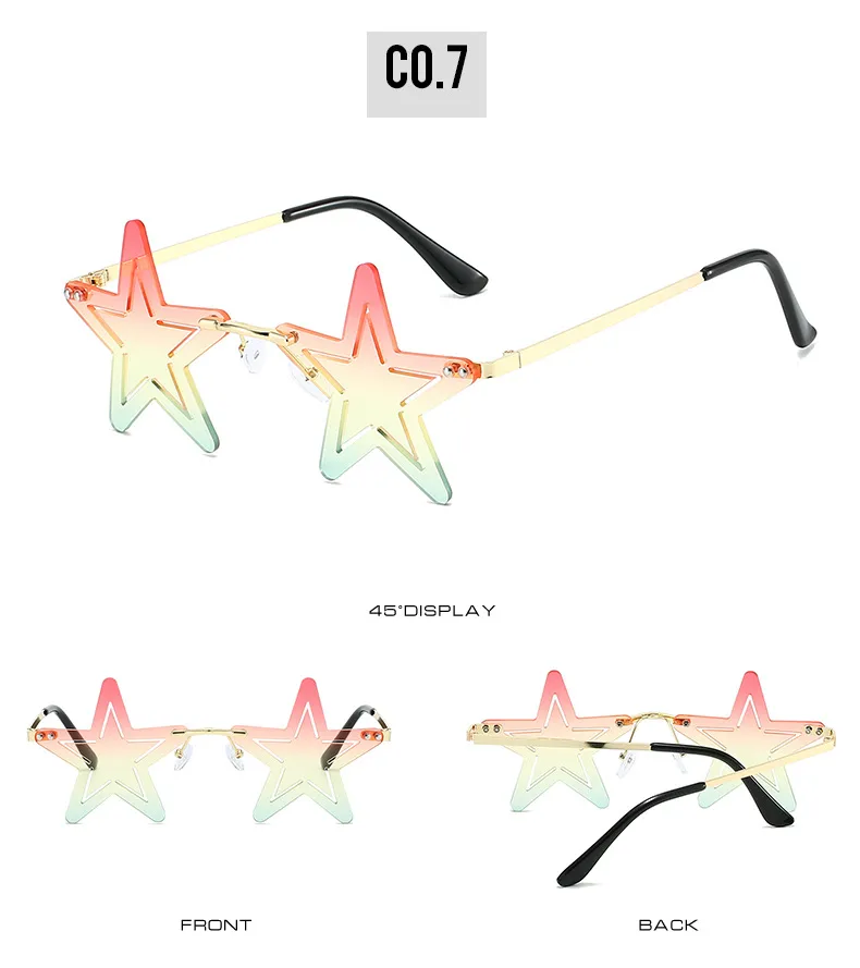 Elegant Hip-Hop Exaggerated Solid Color PC UV400 Protection Special-Shaped Mirror Frameless Glasses display picture 13