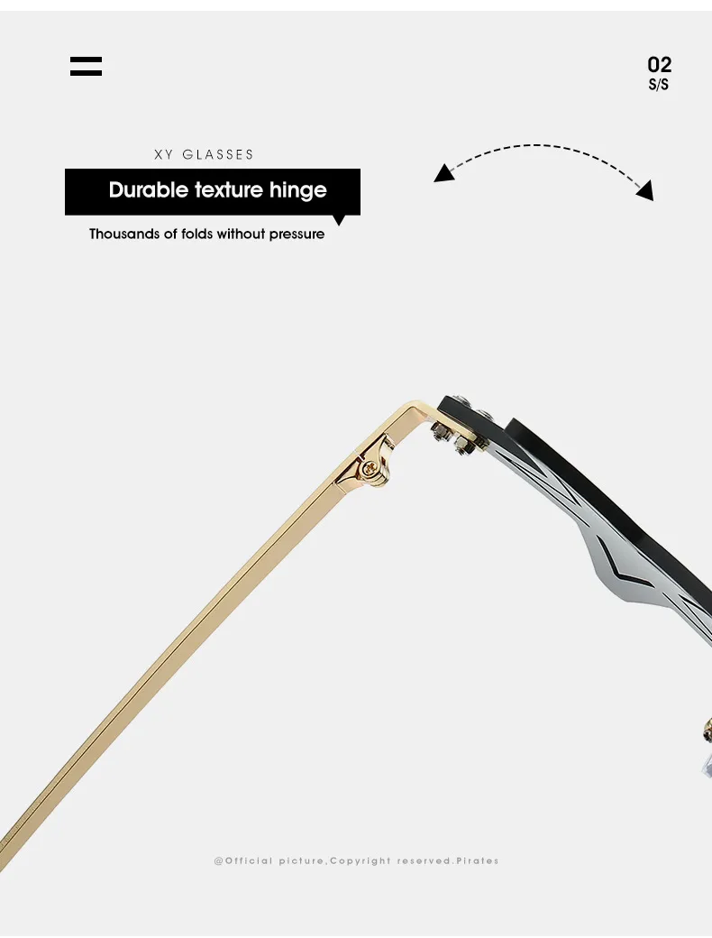 Elegant Hip-Hop Exaggerated Solid Color PC UV400 Protection Special-Shaped Mirror Frameless Glasses display picture 15