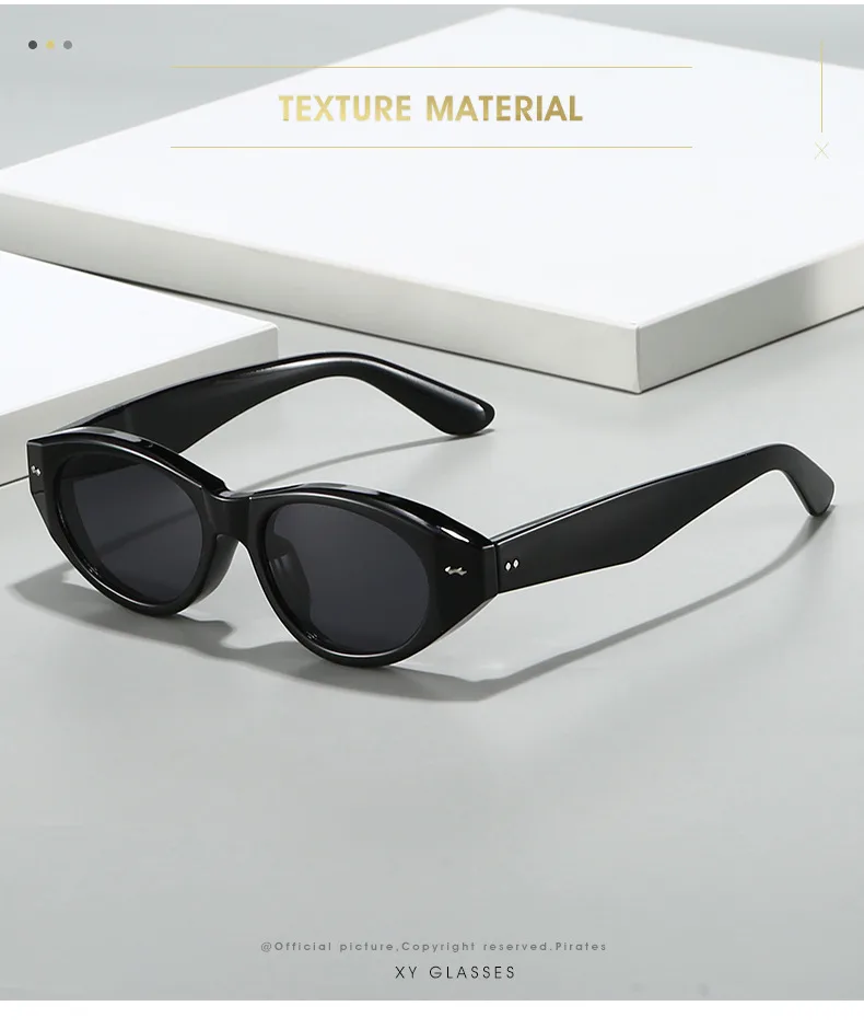 Casual Style Basic Lady Solid Color PC UV400 Protection Cat Eye Full Frame Glasses display picture 2