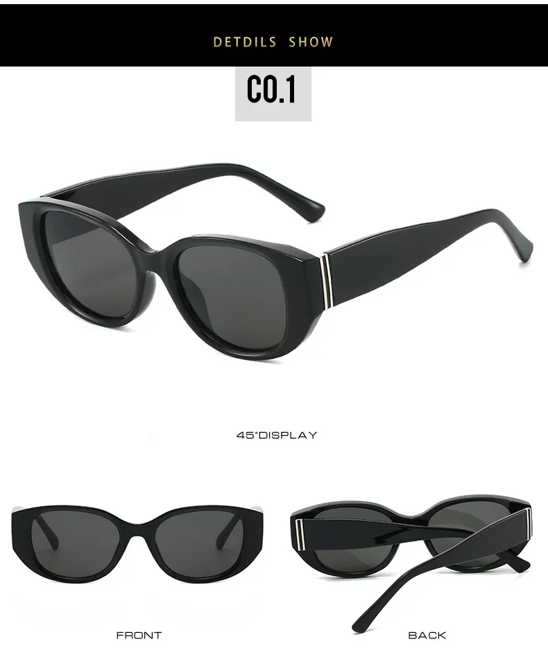 Elegant Basic Lady Solid Color PC Oval Frame Full Frame Glasses display picture 7