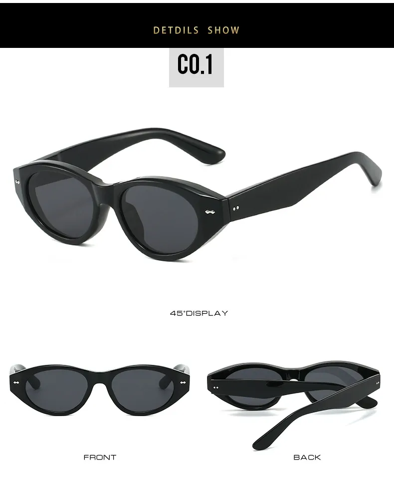 Casual Style Basic Lady Solid Color PC UV400 Protection Cat Eye Full Frame Glasses display picture 7