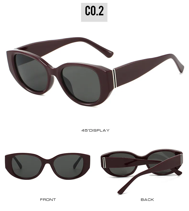 Elegant Basic Lady Solid Color PC Oval Frame Full Frame Glasses display picture 8