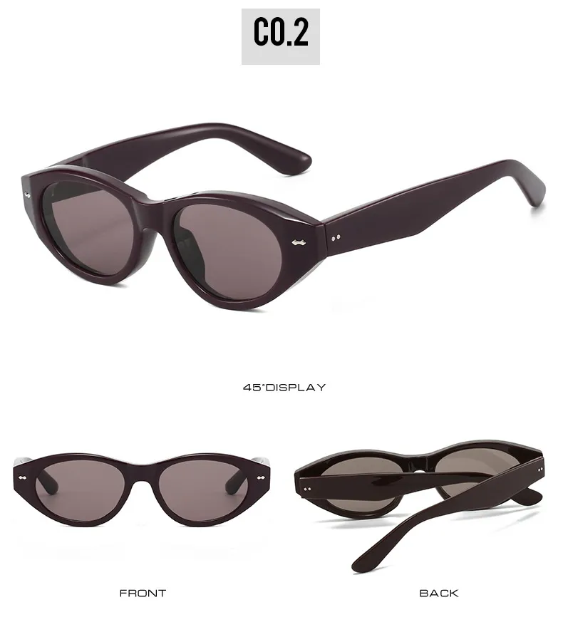 Casual Style Basic Lady Solid Color PC UV400 Protection Cat Eye Full Frame Glasses display picture 8