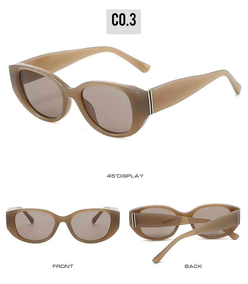 Elegant Basic Lady Solid Color PC Oval Frame Full Frame Glasses display picture 9