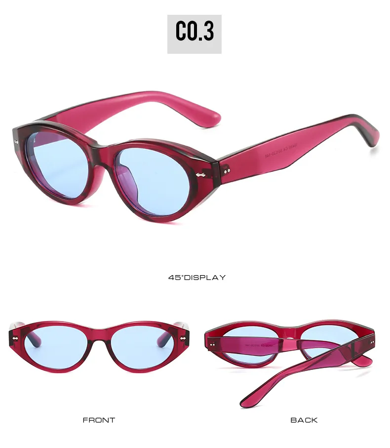 Casual Style Basic Lady Solid Color PC UV400 Protection Cat Eye Full Frame Glasses display picture 9