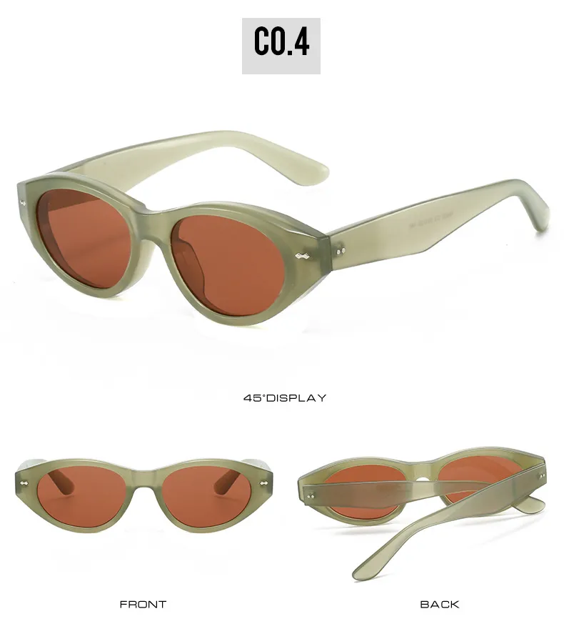 Casual Style Basic Lady Solid Color PC UV400 Protection Cat Eye Full Frame Glasses display picture 10