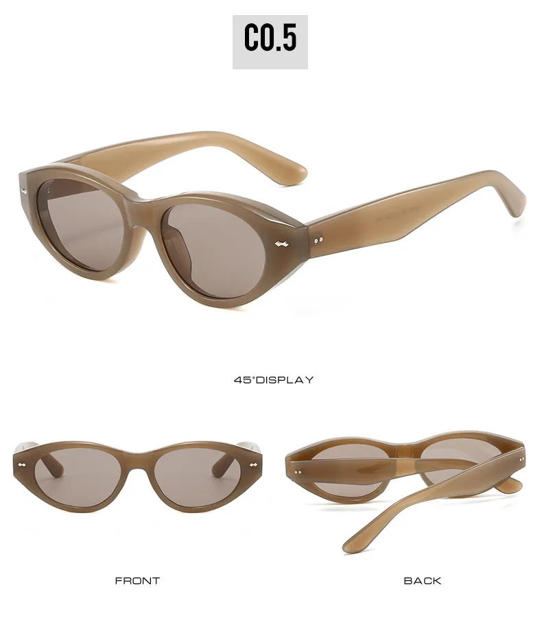 Casual Style Basic Lady Solid Color PC UV400 Protection Cat Eye Full Frame Glasses display picture 11